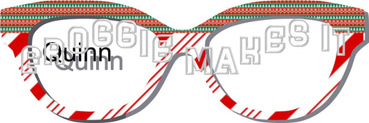 Translucent Holiday Sweater1 over Candy Cane Stripes frame topper compatible with Pair frames