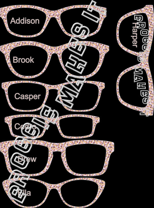 Holographic Faux Puffy Pencils topper compatible with Pair Eyewear frames with translucent option