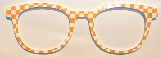 Opaque Orange & White Checkerboard frame topper compatible with Pair frames