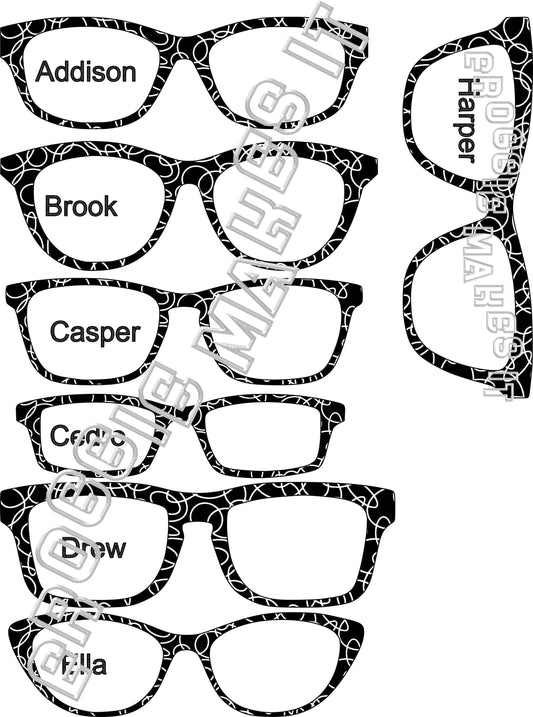 Holographic Black PATTERN-19 frame topper compatible with Pair frames