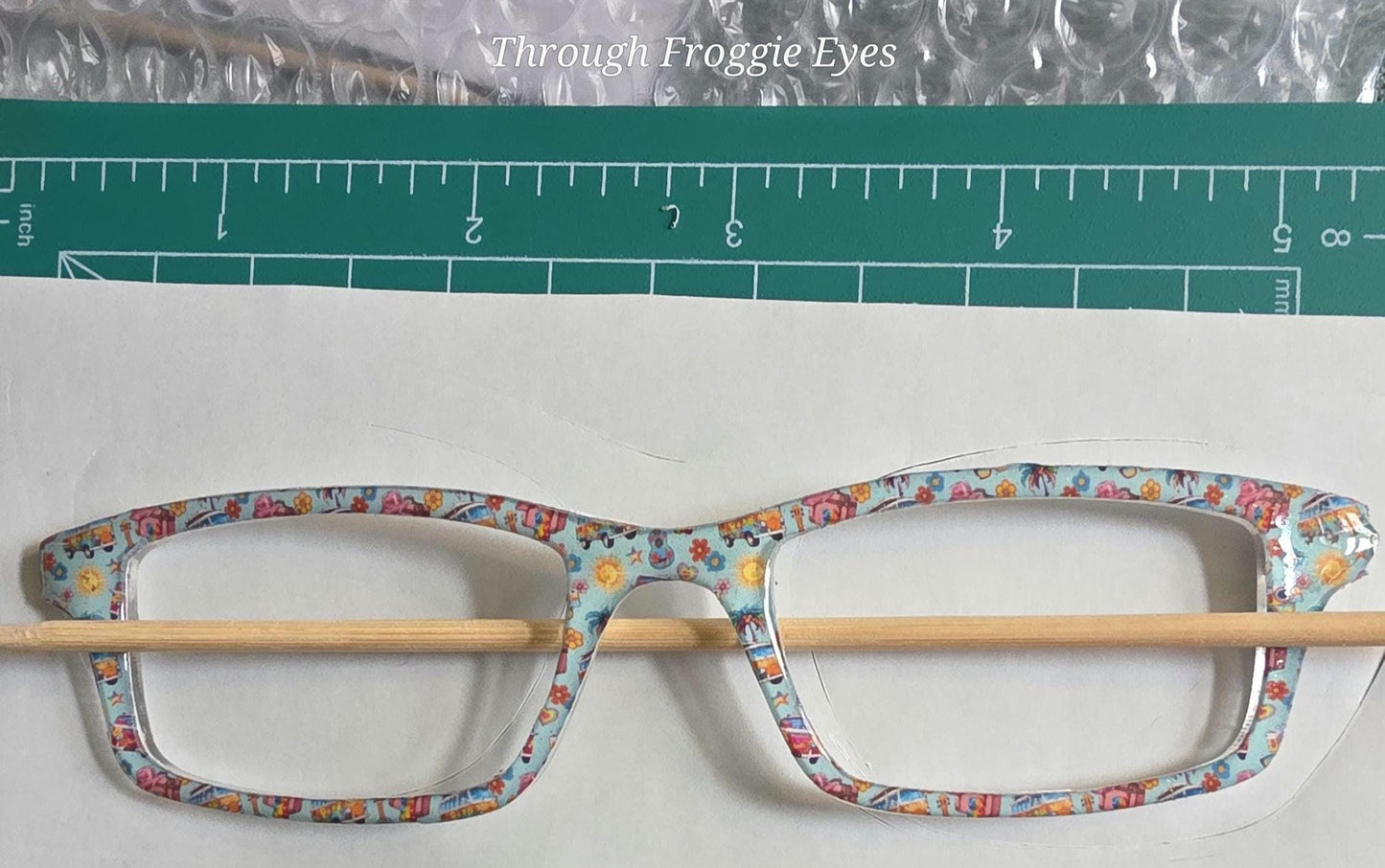 Ready to Ship Groovy Getaway Cedro frame topper for Pair frames with light shimmer added
