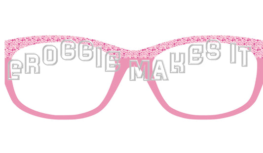 Holographic Breast Cancer Pink split frame topper to fit Pair frames +