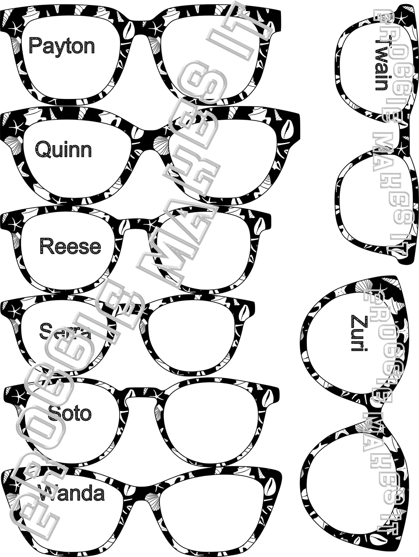 Holographic Shells pattern-07 frame topper compatible with Pair frames