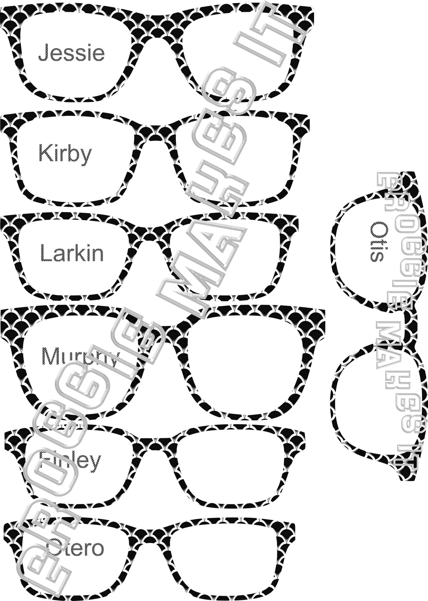 Translucent The Black & White Scales frame topper compatible with Pair frames