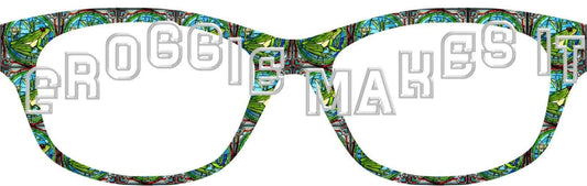 Holographic Frog Stained Glass #4 frame topper to fit Pair frames