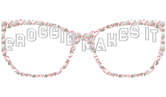 Holographic Flamingo Love frame topper to fit Pair frames