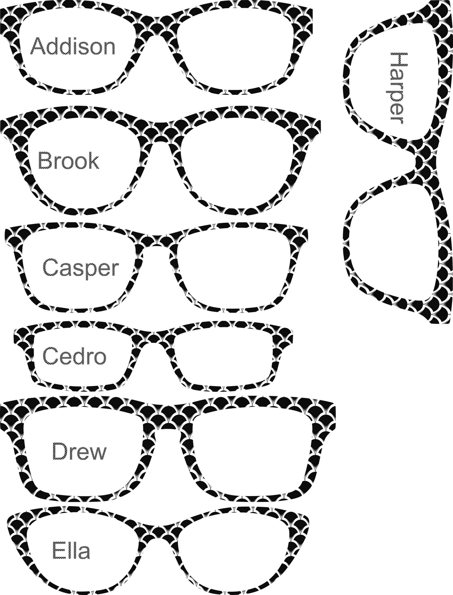 Translucent The Black & White Scales frame topper compatible with Pair frames