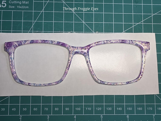 Translucent Purple Teal Flowers & Butterflies topper to fit Pair frames