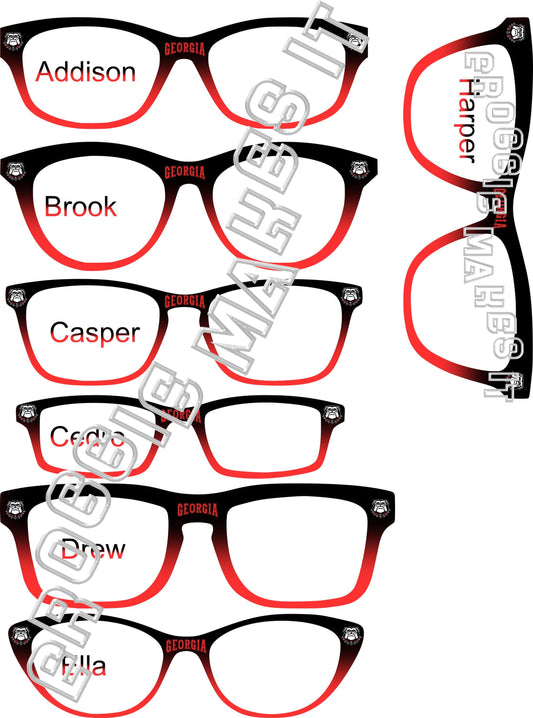 Holographic Black to Red Split frame Georgia topper compatible with Pair Eyewear frames