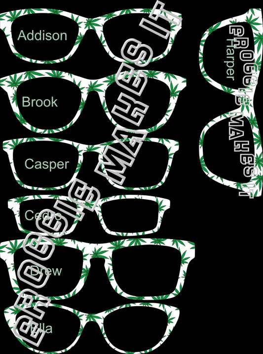Opaque Green Leaves frame topper compatible with Pair frames +