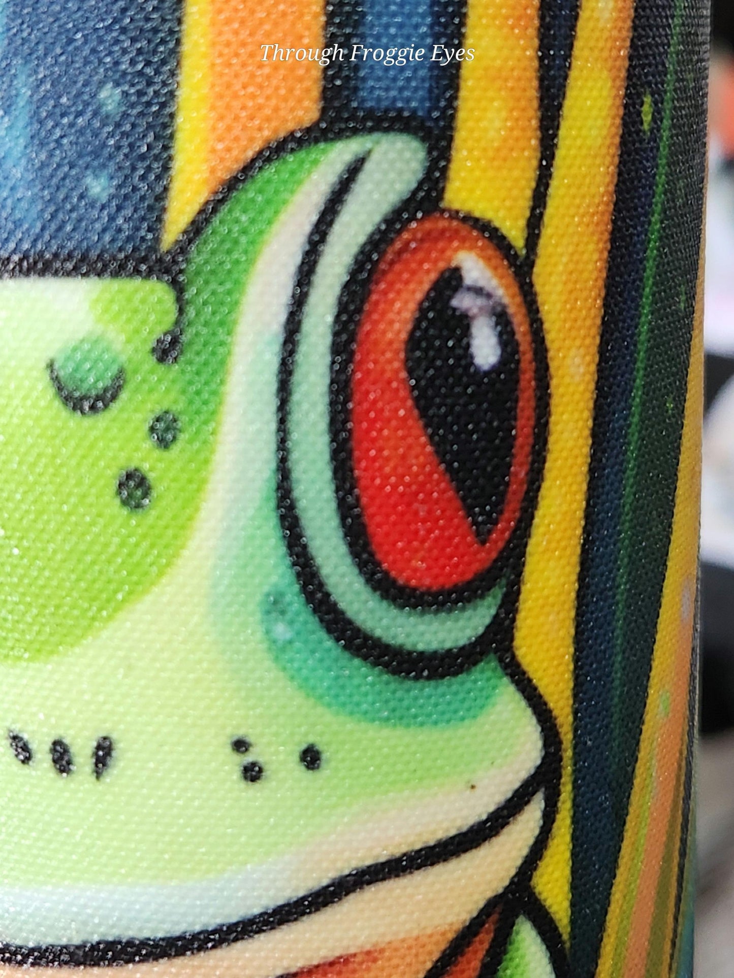 20oz Sealed Fabric Wrapped Tumbler- Unique Texture Green Fantasy Frog design