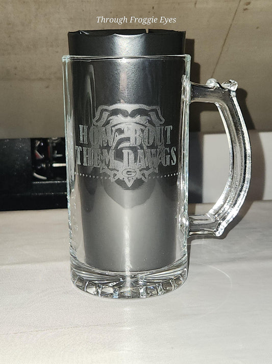 Etched 16oz Glass Mug