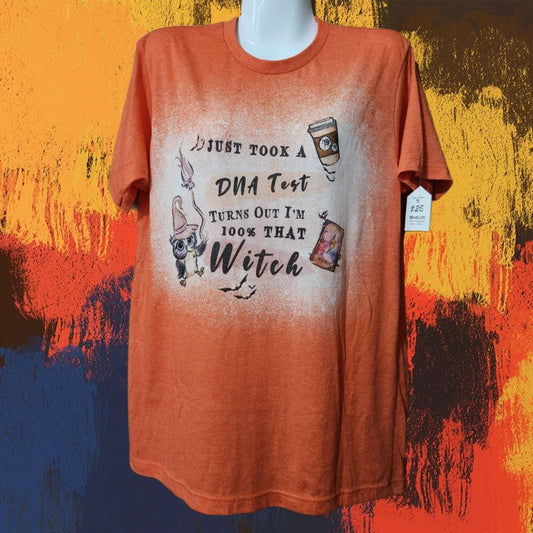 Medium Bleached Sublimation Tee - 100% That Witch