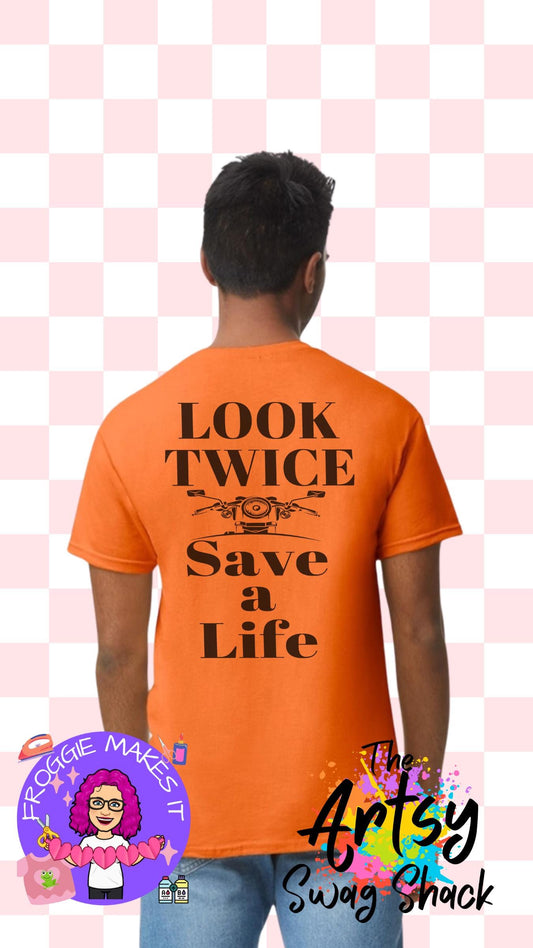 Look twice motorcycle tee, Unisex, Softstyle, Ultra soft, comfortable