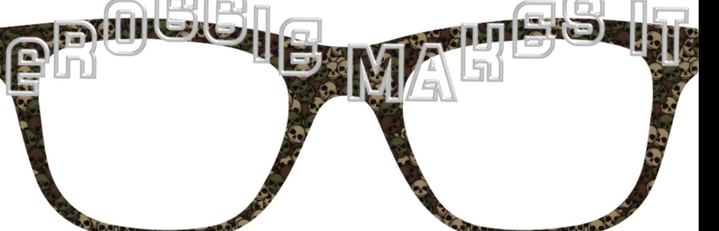 Camo Skulls frame topper for Pair frames