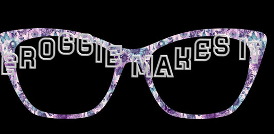 Purple Teal Flowers & Butterflies topper for Pair frames