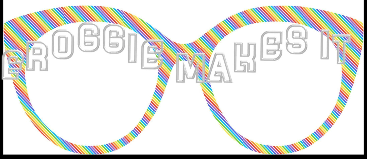Rainbow Stripes frame topper for Pair frames