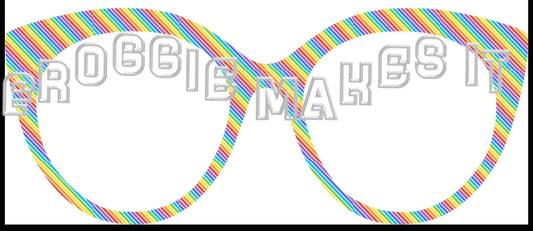 Rainbow Stripes frame topper for Pair frames