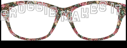 Pink Rose Stained Glass frame topper for Pair frames