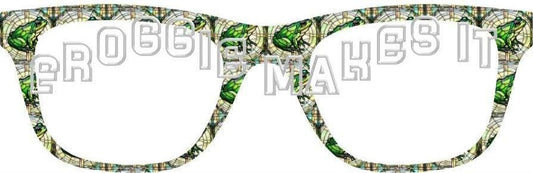 Frog Stained Glass #2 frame topper for Pair frames