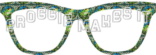 Frog Stained Glass #6 frame topper for Pair frames