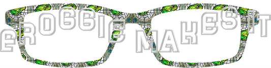 Frog Stained Glass #7 frame topper for Pair frames