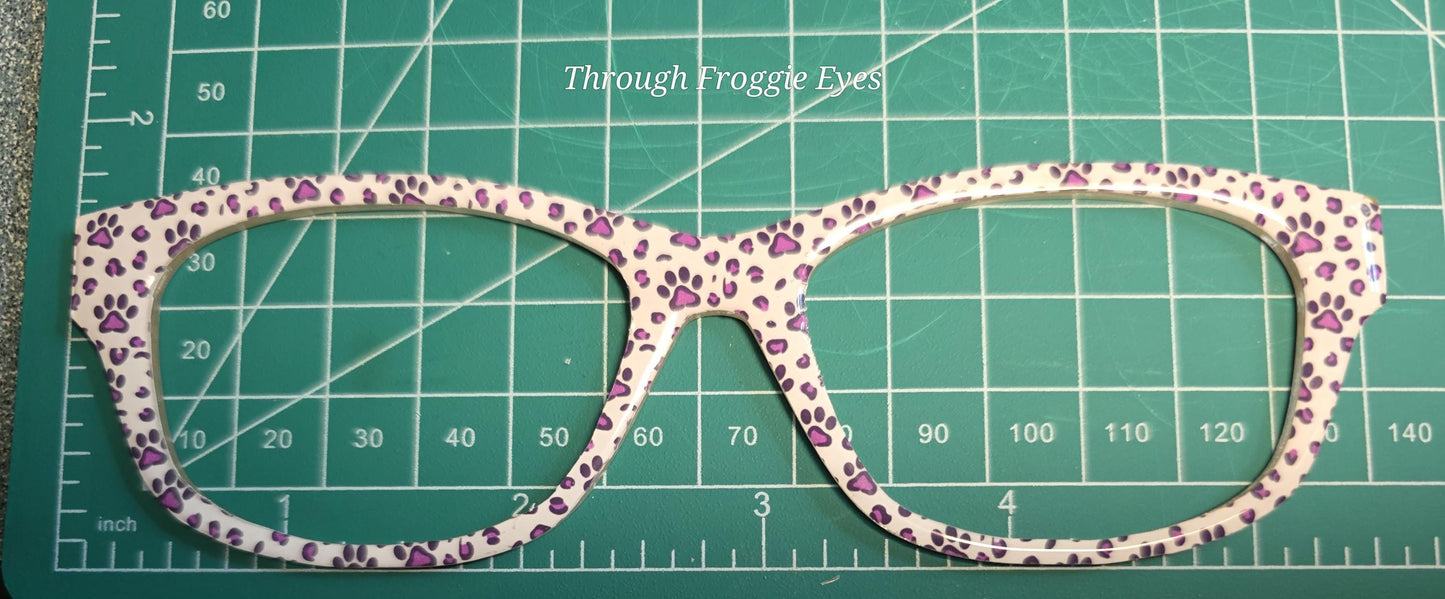 Purple Paw Prints frame topper for Pair frames