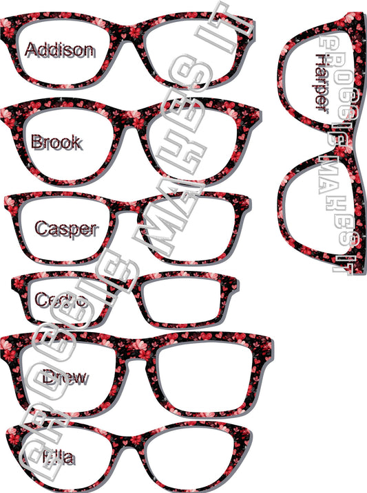 Passion Petals frame topper for Pair frames, hearts, black, red, flowers
