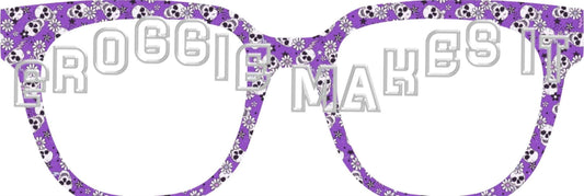 Purple Skulls frame topper for Pair frames