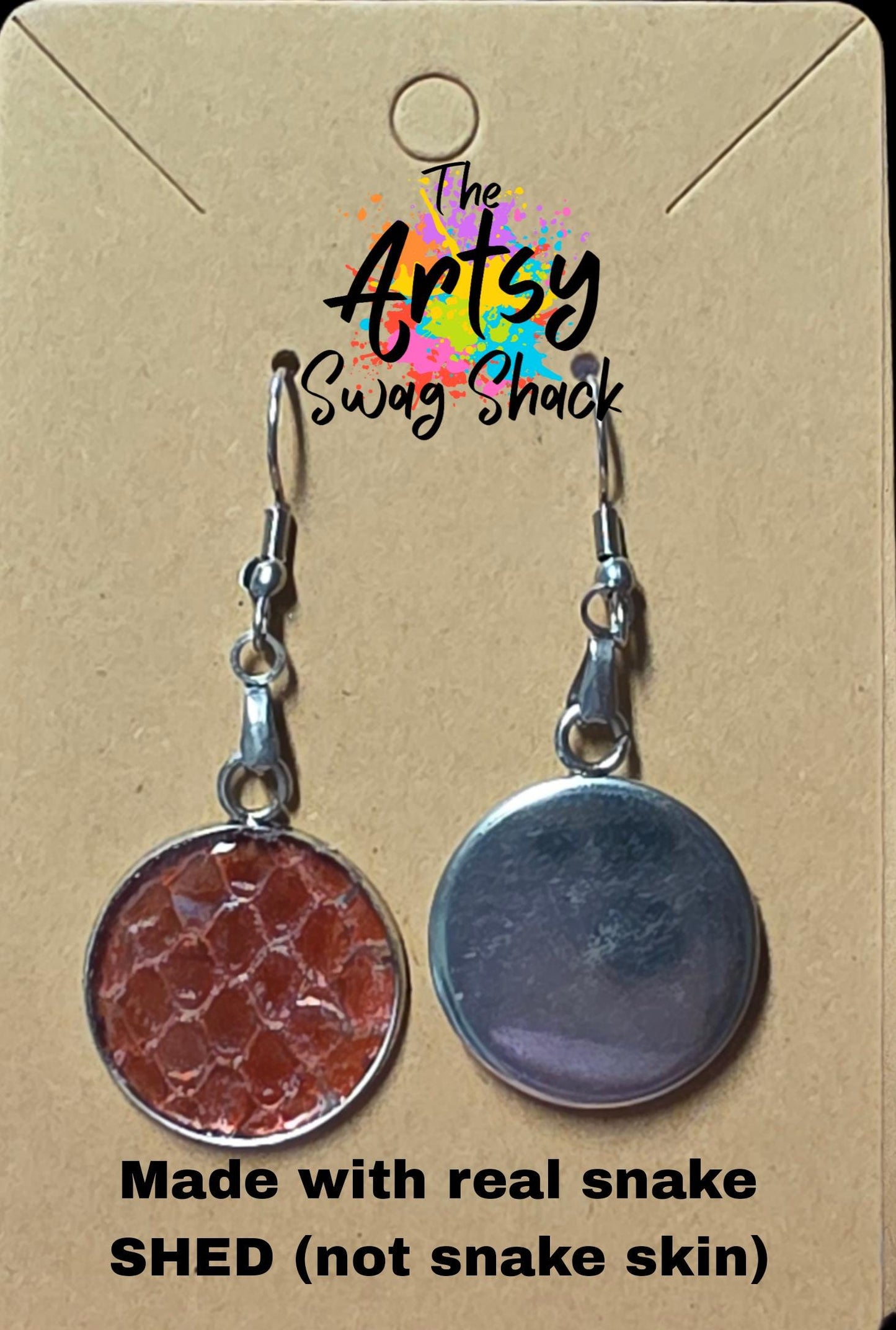 Ember Scales - Genuine Snake SHED earrings, handmade