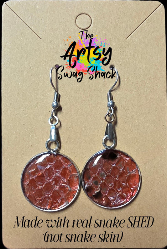 Ember Scales - Genuine Snake SHED earrings, handmade