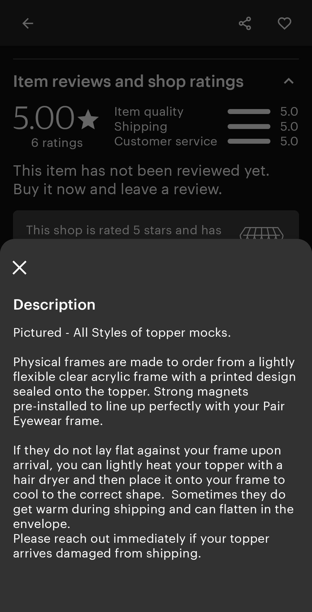Passion Petals Split frame topper for Pair frames, black