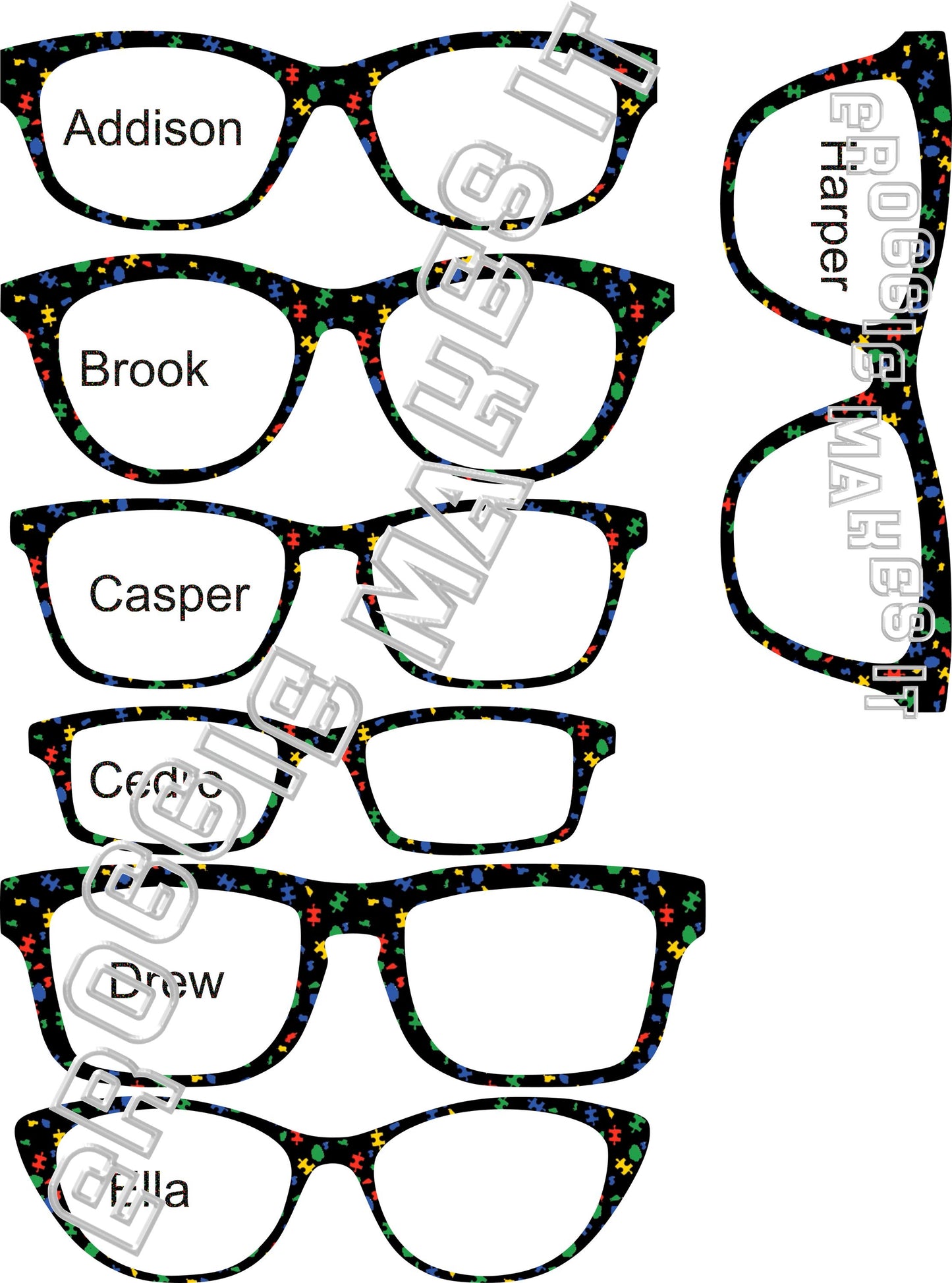 Autism Leopard frame topper compatible with Pair frames