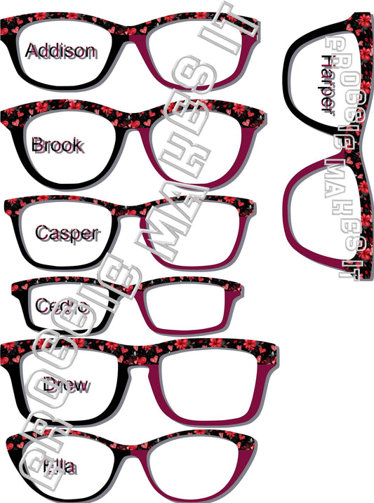 Passion Petals 2 Color Split frame topper for Pair frames, Plum, black
