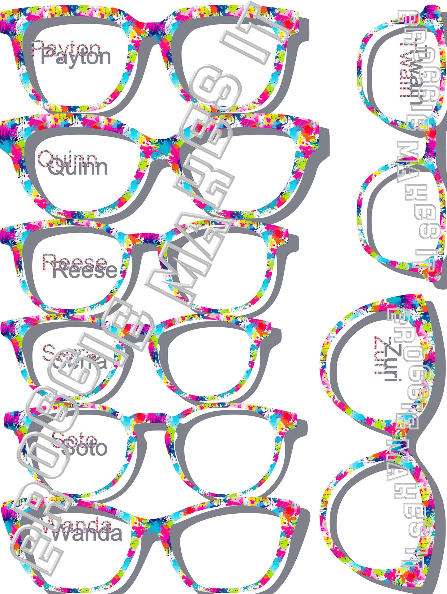 Paint Splatter frame topper for Pair frames