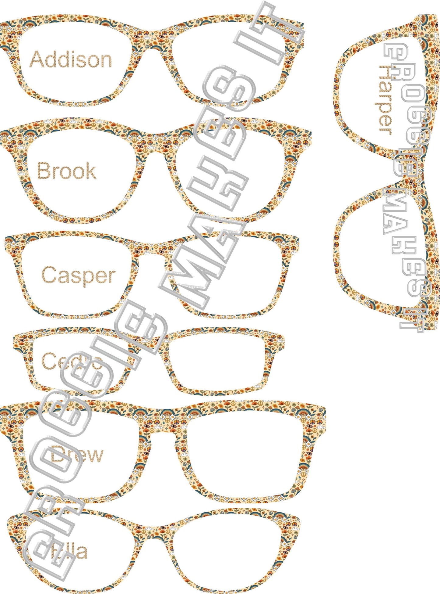 Happy Hippie frame topper compatible with Pair frames