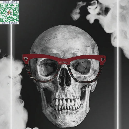 Opaque Red to dark Falcons scan split frame topper compatible with Pair Eyewear frames